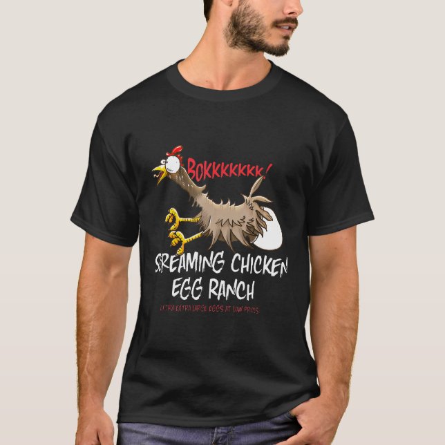 Funny Screening Farm Hühnereier Ranch T-Shirt (Vorderseite)