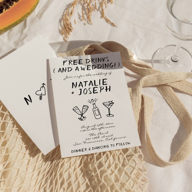 Funny Scribble Hand Drawn schrieb einzigartige Hoc Einladung (Von Creator hochgeladen)