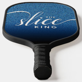 Funny Script der Slice King Blue Glitzer Pickleball Schläger