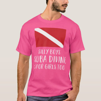 Funny Scuba Diver Flag Scuba Girls Frauen T-Shirt