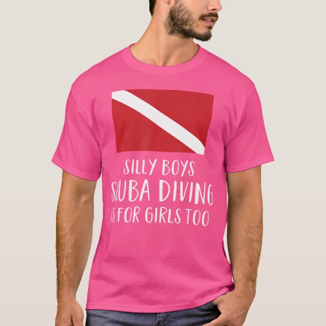 Funny Scuba Diver Flag Scuba Girls Frauen T-Shirt (Vorderseite)