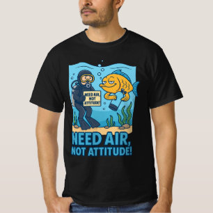 Funny Scuba Diver Shirt - Tief Gedanken, keine Luf