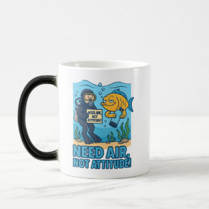 Funny Scuba Diver Shirt - Tief Gedanken, keine Luf Verwandlungstasse