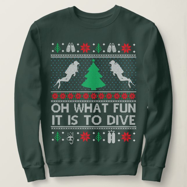 Funny Scuba Diving Diver Ugg Weihnachten Weihnacht Sweatshirt (Design vorne)