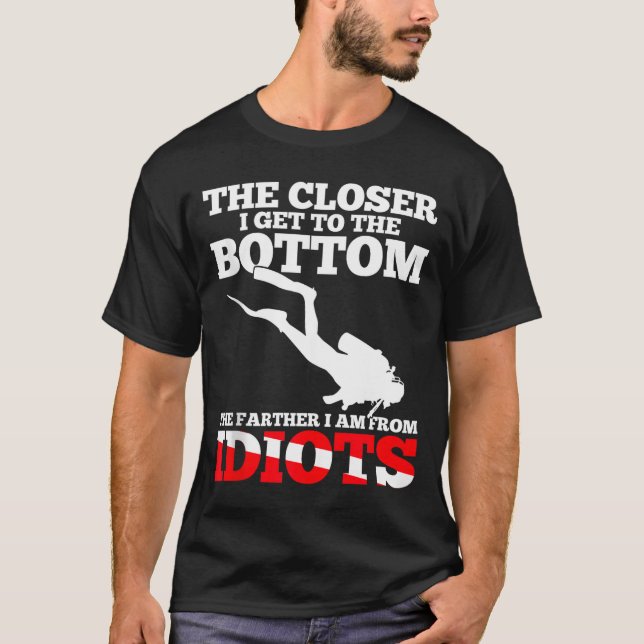 Funny Scuba Diving Flag Dive Quote Scuba Diver Gif T-Shirt (Vorderseite)