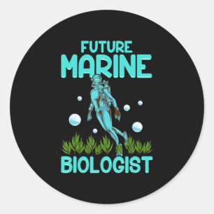 Funny Scuba Diving Geschenk Biologie Zukunft Marin Runder Aufkleber