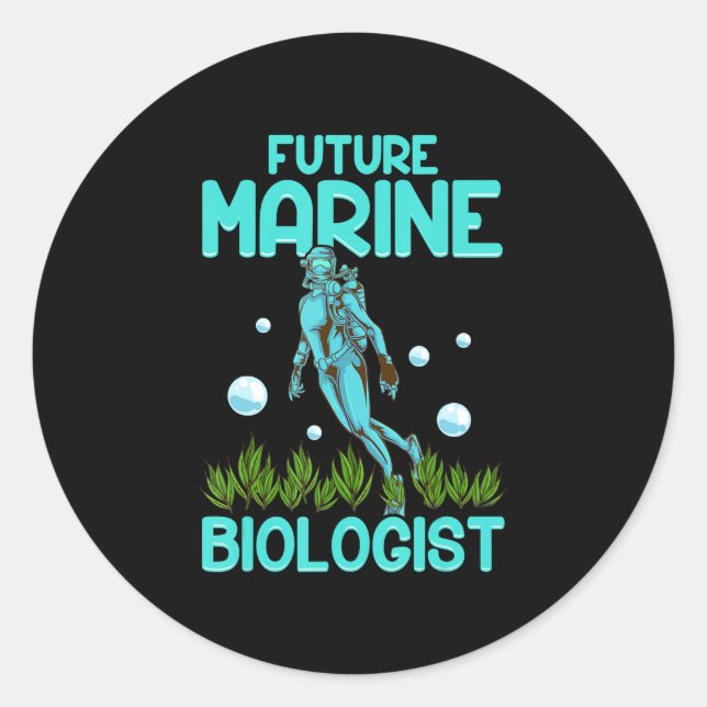 Funny Scuba Diving Gift Dive Biology Future Marine Runder Aufkleber (Vorderseite)