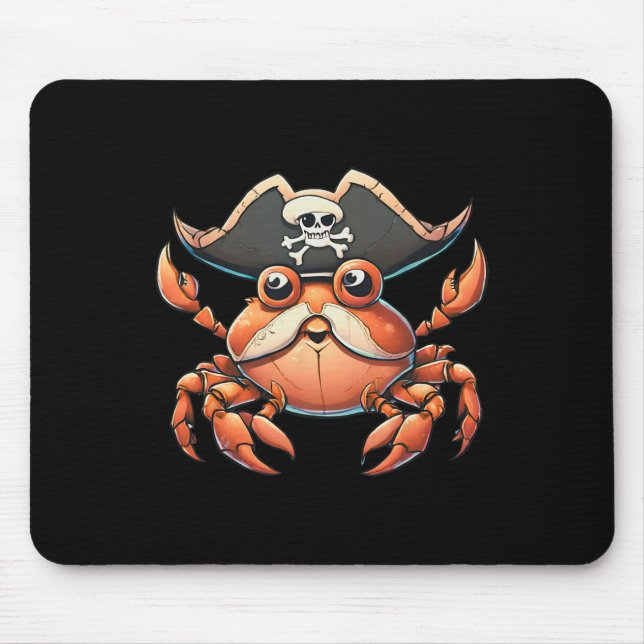 Funny Sea Creature Ocean Pirate Crab Jagd Saille Mousepad (Vorne)