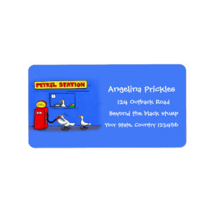 Funny Sea Gulls Cartoon Spaß Adressaufkleber