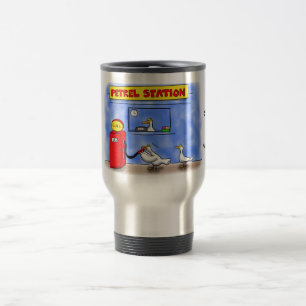 Funny Sea Gulls Cartoon Spaß Reisebecher