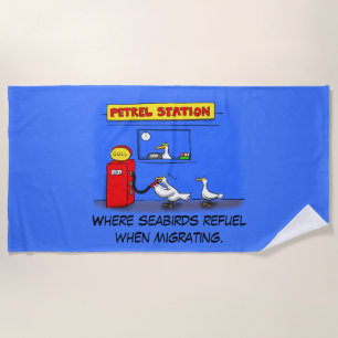 Funny Sea Gulls Cartoon Spaß Strandtuch