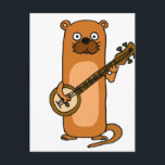 Funny Sea Otter spielt Banjo Cartoon Postkarte<br><div class="desc">Cooler Süßwasserotter, der den Banjo-Cartoon spielt, ist bei allen beliebt, die Liebe Meeresotter und Banjo-Musik und den Strand.</div>