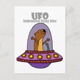 Funny Sea Otter UFO unbekannter Flugotter Postkarte