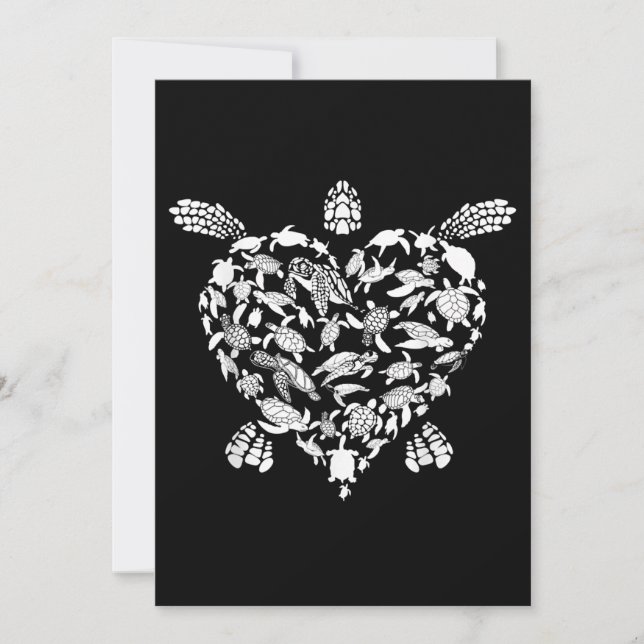Funny Sea Turtle Gift Men Women Cool Turtles Hear Save The Date (Vorderseite)