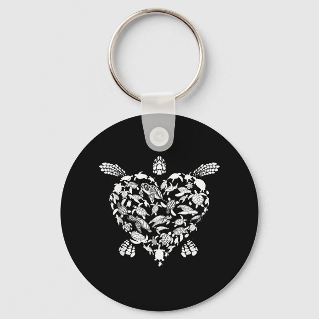 Funny Sea Turtle Gift Men Women Cool Turtles Hear Schlüsselanhänger (Vorderseite)