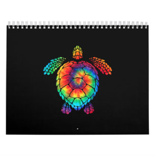 Funny Sea Turtle Ocean Gefärbte Krawatte Regenboge Kalender