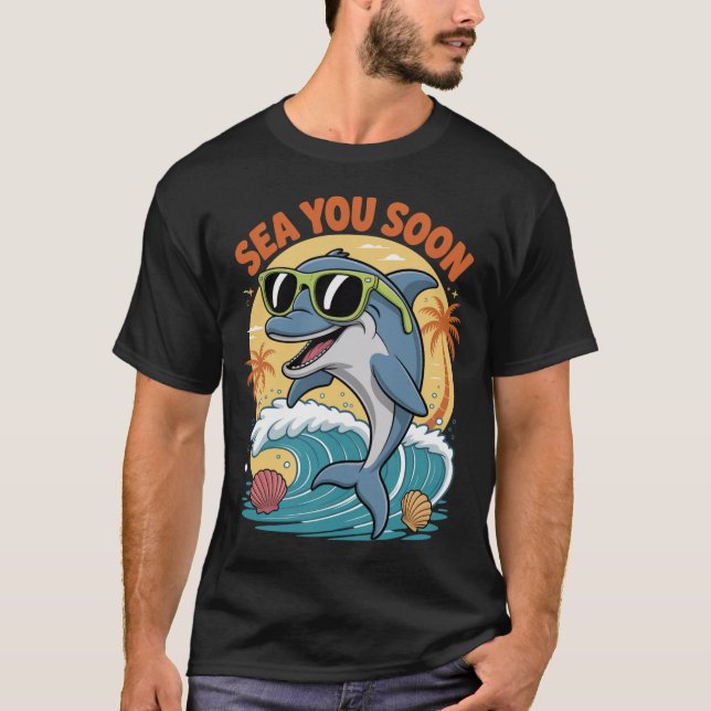 Funny Sea You Soon Retro  Summer Vacation T-Shirt (Vorderseite)