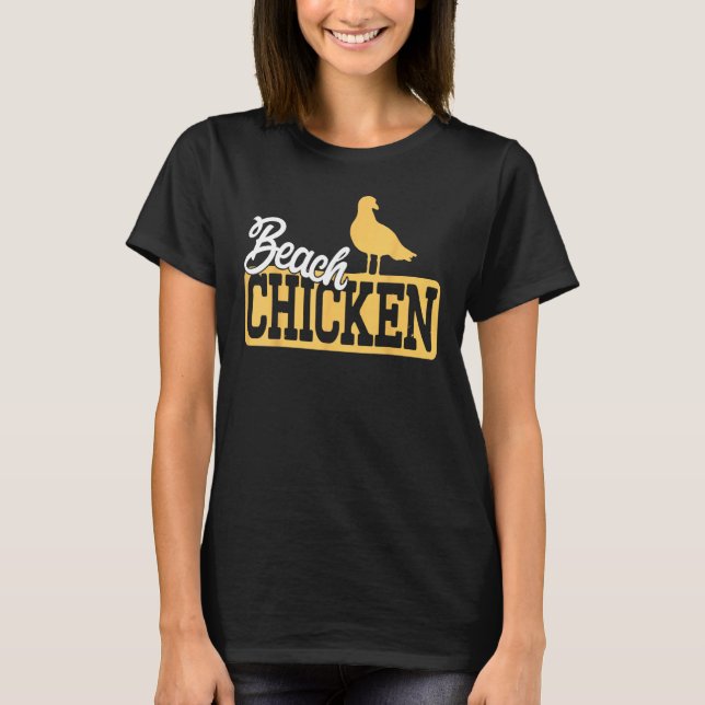 Funny Seagull Beach Chicken T-Shirt (Vorderseite)