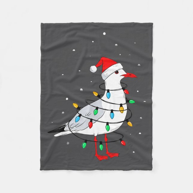 Funny Seagull Bird Christmas Animal Lover  Fleecedecke (Vorderseite)