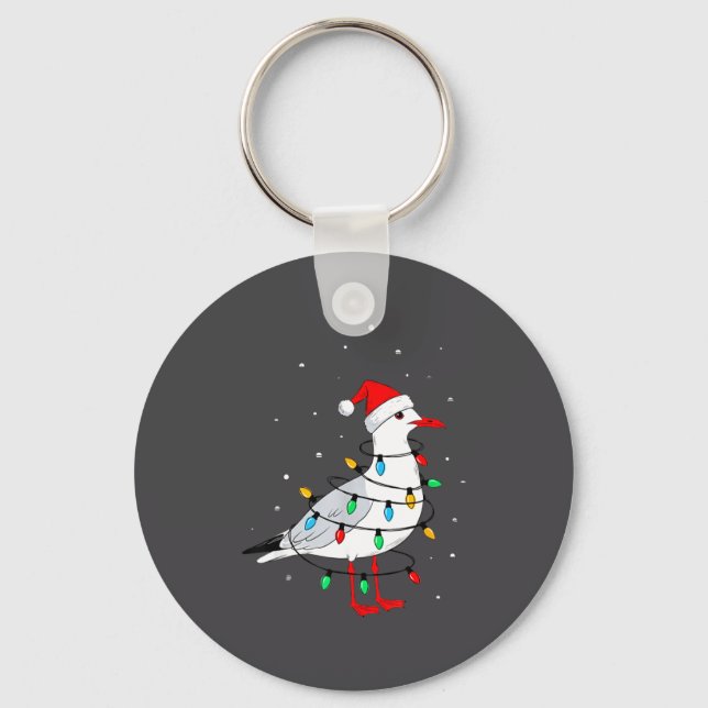 Funny Seagull Bird Christmas Animal Lover  Schlüsselanhänger (Vorderseite)