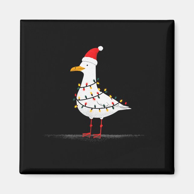 Funny Seagull Christmas Graphics Animal Lights Lov Magnet (Vorne)