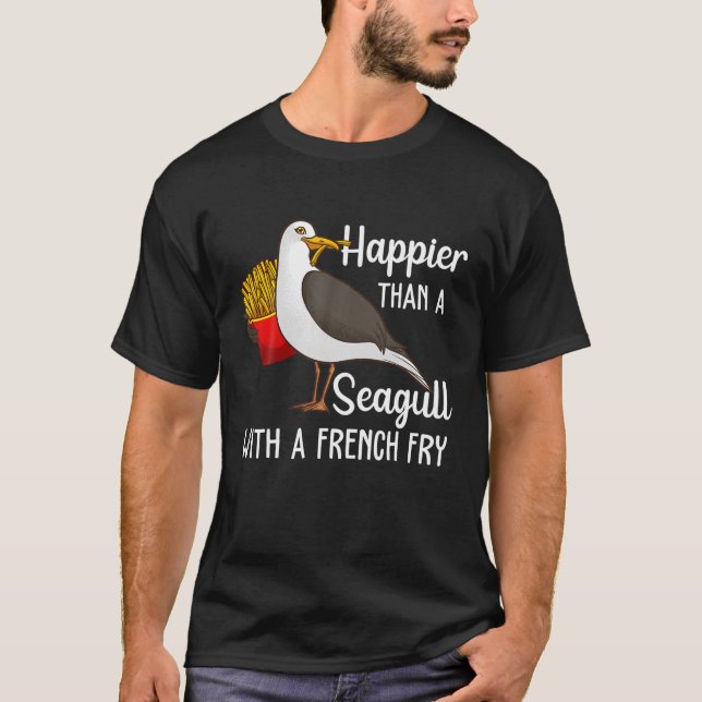 Funny Seagull French Fries Art Men Women French Fr T-Shirt (Vorderseite)