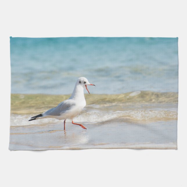 Funny Seagull Geschirrtuch (Horizontal)