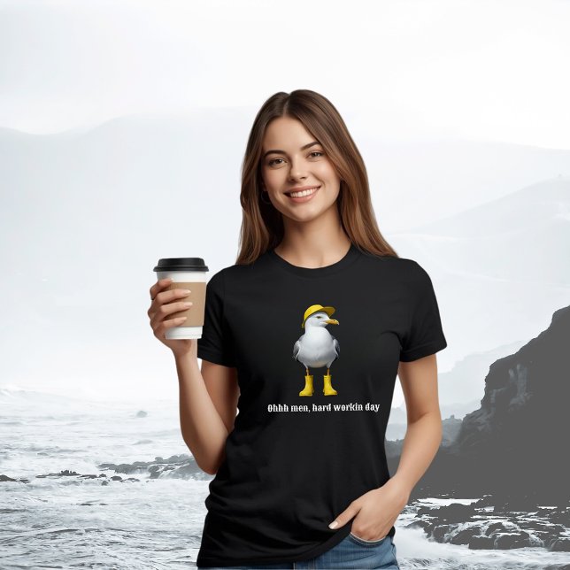 Funny Seagull in Rain Boots - Beach Spaß Tri-Blend Shirt (Von Creator hochgeladen)