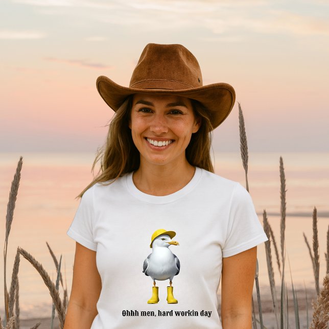 Funny Seagull in Rain Boots - Beach Spaß Tri-Blend Shirt (Von Creator hochgeladen)