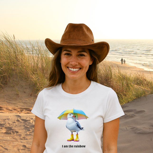 Funny Seagull in Rain Boots - Beach Spaß Tri-Blend Shirt (Von Creator hochgeladen)