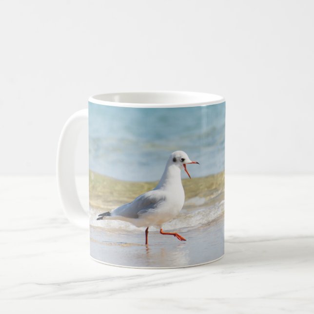 Funny Seagull Kaffeetasse (Vorderseite Links)