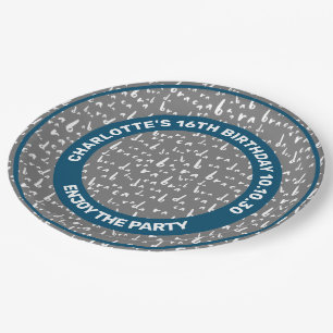 Funny Seamless Muster Abracadabra White Text Pappteller