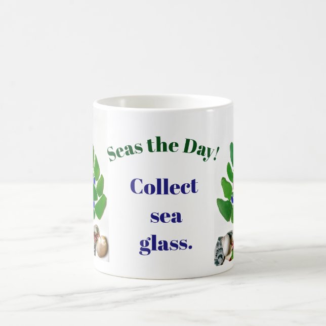 Funny "Seas the Day! Meerglas sammeln." Baum Kaffeetasse (Mittel)