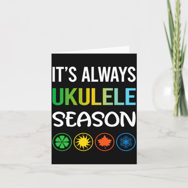 Funny Season Ukulele  Karte (Vorderseite)
