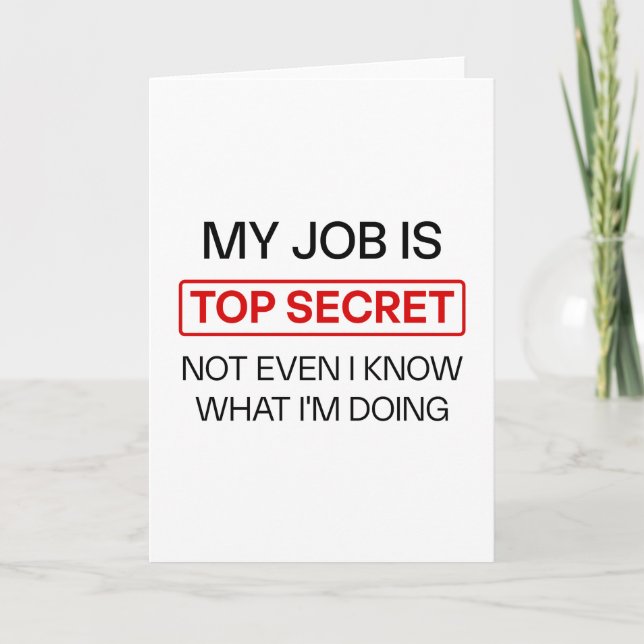 Funny Secret Job Tasse - "Mein Job ist geheim, nic Karte (Vorderseite)