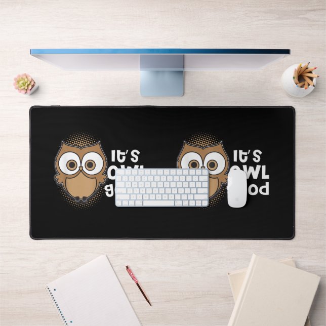 Funny seine Owl Gutes Geschenk Tierfreund Schreibtischunterlage (Büro 1)
