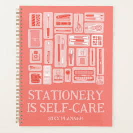 Funny Self-Care Zitat Korallenroter Kunstgegenstän Planer