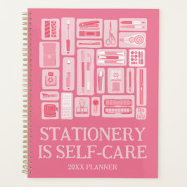 Funny Self-Care Zitat Pink Art Supplies Planer
