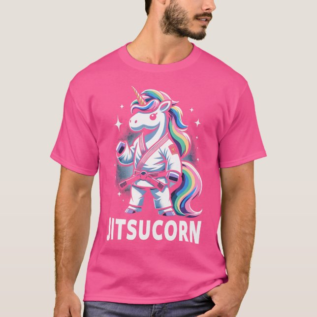 Funny Self Defense Bjj Shirt Niedlich Unicorn Jiu  (Vorderseite)