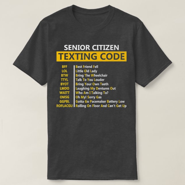 Funny Senior Citizen Sims Code Design Geschenk für T-Shirt (Design vorne)