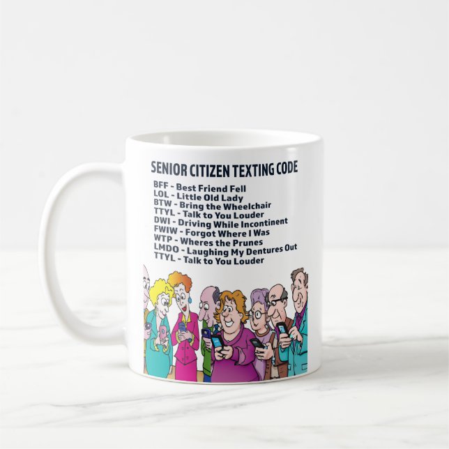 Funny Senior Citizen Sims Code Kaffeetasse (Links)
