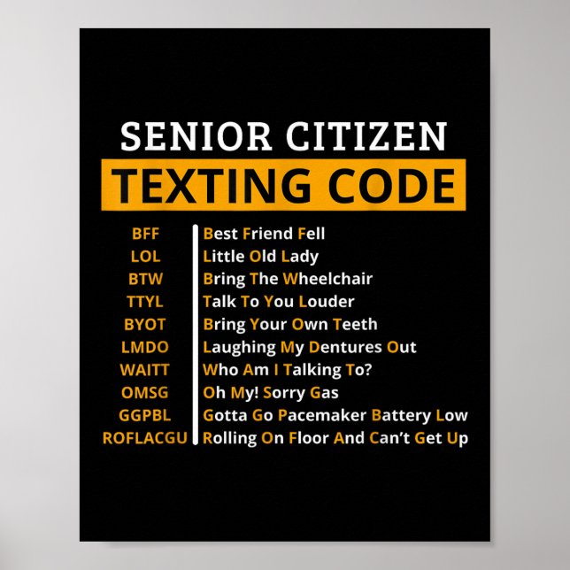 Funny Senior Citizen Simst Code Design Geschenk fü Poster (Vorne)