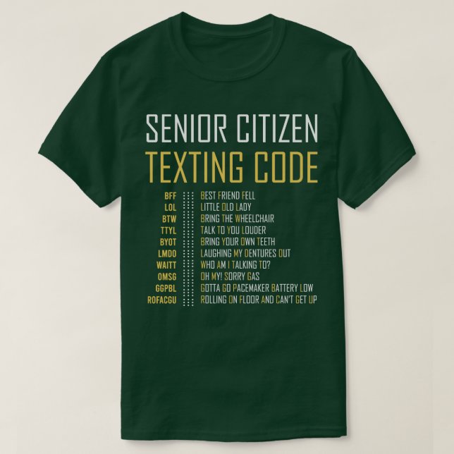 Funny Senior Citizens Simse Code Gift for Grandp T-Shirt (Design vorne)