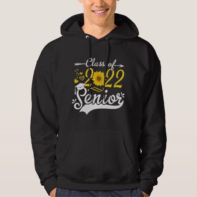 Funny Senior Class Of 2022 22 Sunflower Graduation Hoodie (Vorderseite)