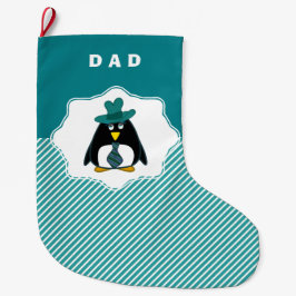 Funny Senior Penguin Vater Weihnachts-Strumpf Großer Weihnachtsstrumpf