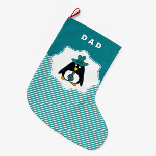 Funny Senior Penguin Vater Weihnachts-Strumpf Großer Weihnachtsstrumpf