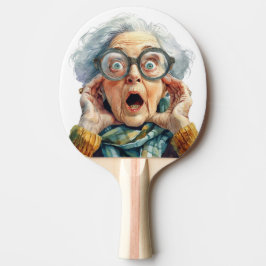 Funny Senior überraschend Gesicht Ping Pong Paddle Tischtennis Schläger