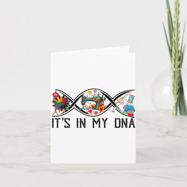 Funny Sewing Quilter Sewer Dna Quilting Hobby Craf Karte (Vorderseite)