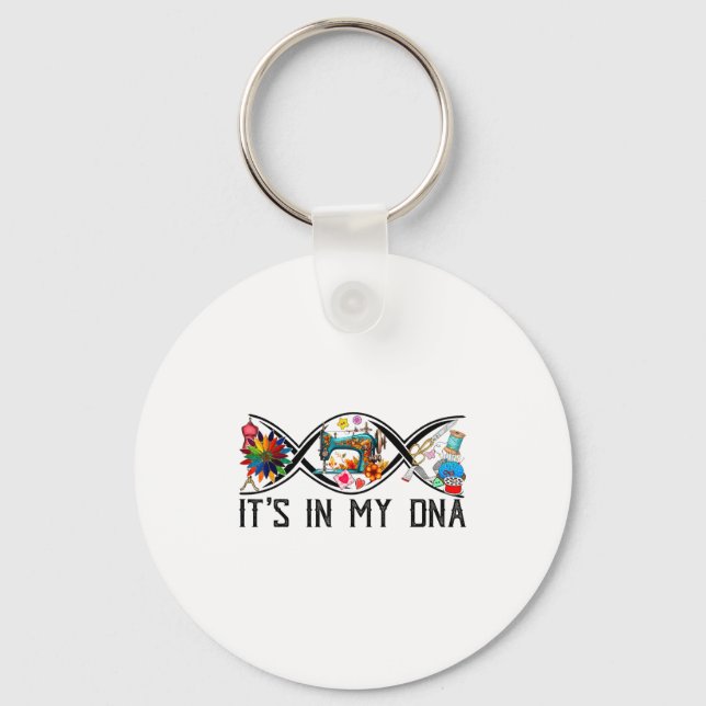 Funny Sewing Quilter Sewer Dna Quilting Hobby Craf Schlüsselanhänger (Vorderseite)
