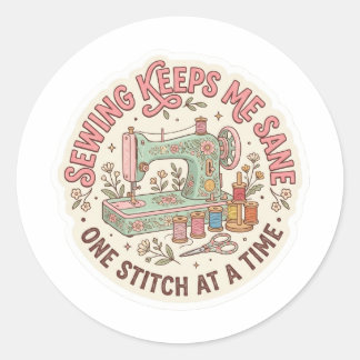 Funny Sewing Sticker - Vintage Machine One Stitch 